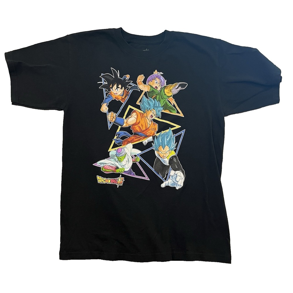 Dragonball‎ Z Super Saiyan Anime Graphic Black T-Shirt Size L (10/12) Boys